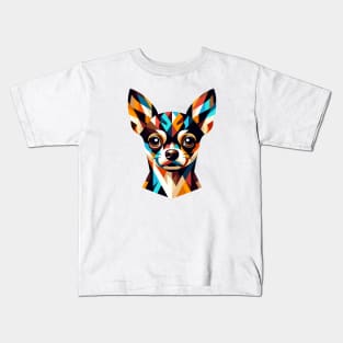 Colorful Geometric Chihuahua: Modern Canine Art Kids T-Shirt